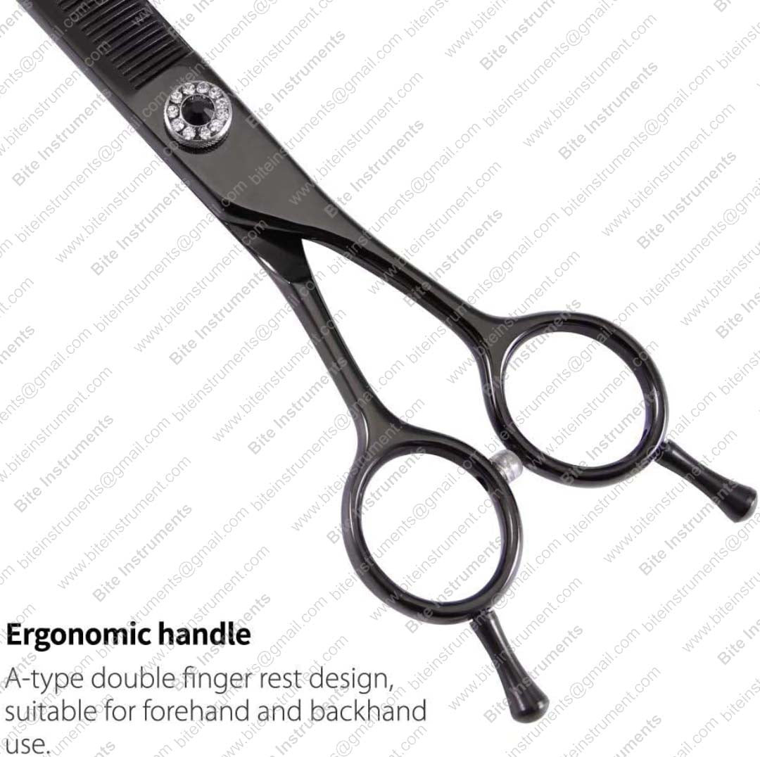 Curved Thinning Grooming Scissors for Dogs & Pets Professional Pet Hair Thinners | Bite Instruments