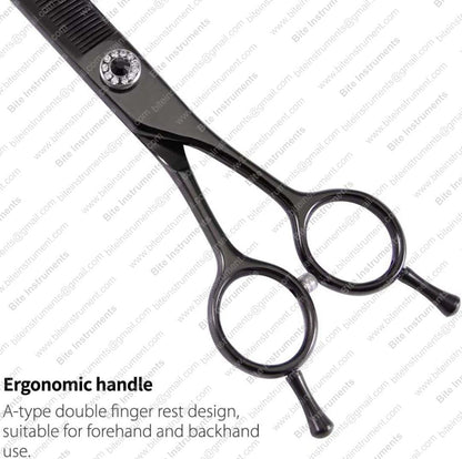 Curved Thinning Grooming Scissors for Dogs & Pets Professional Pet Hair Thinners | Bite Instruments