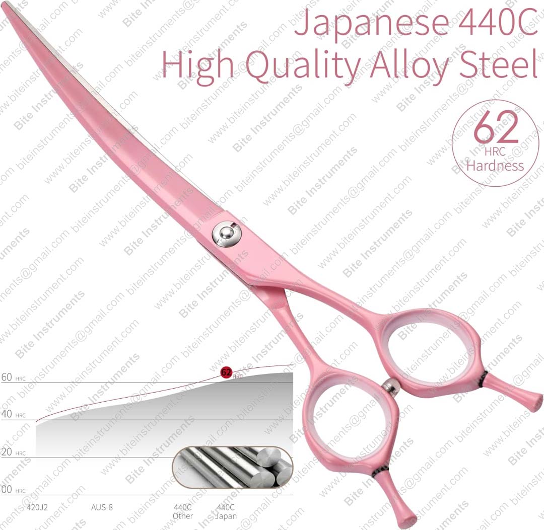 Professional Curved Dog Grooming Scissors – Pet Hair Cutting Shears | Bite Instruments