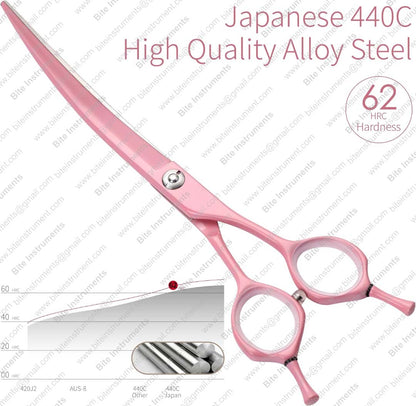 Professional Curved Dog Grooming Scissors – Pet Hair Cutting Shears | Bite Instruments