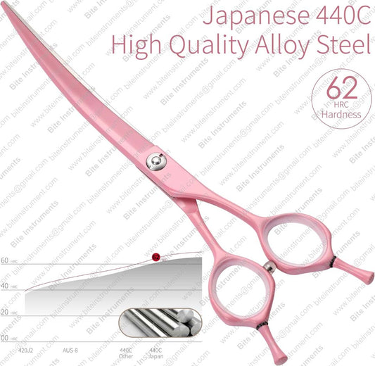 Professional Curved Dog Grooming Scissors – Pet Hair Cutting Shears | Bite Instruments