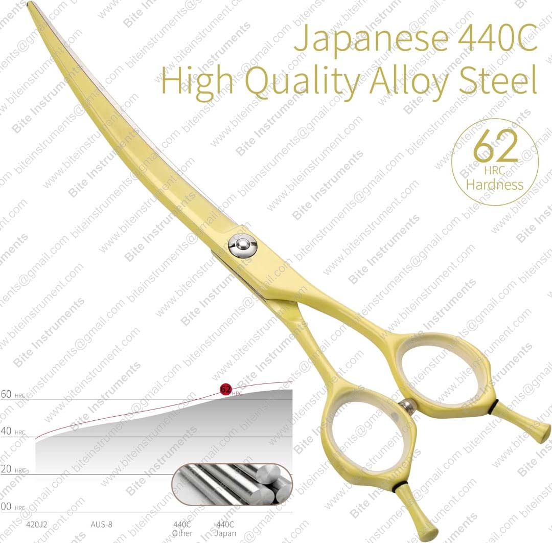 Safe Curved Pet Grooming Scissors for Dogs & Cats – Rounded Tip Shears | Bite Instruments