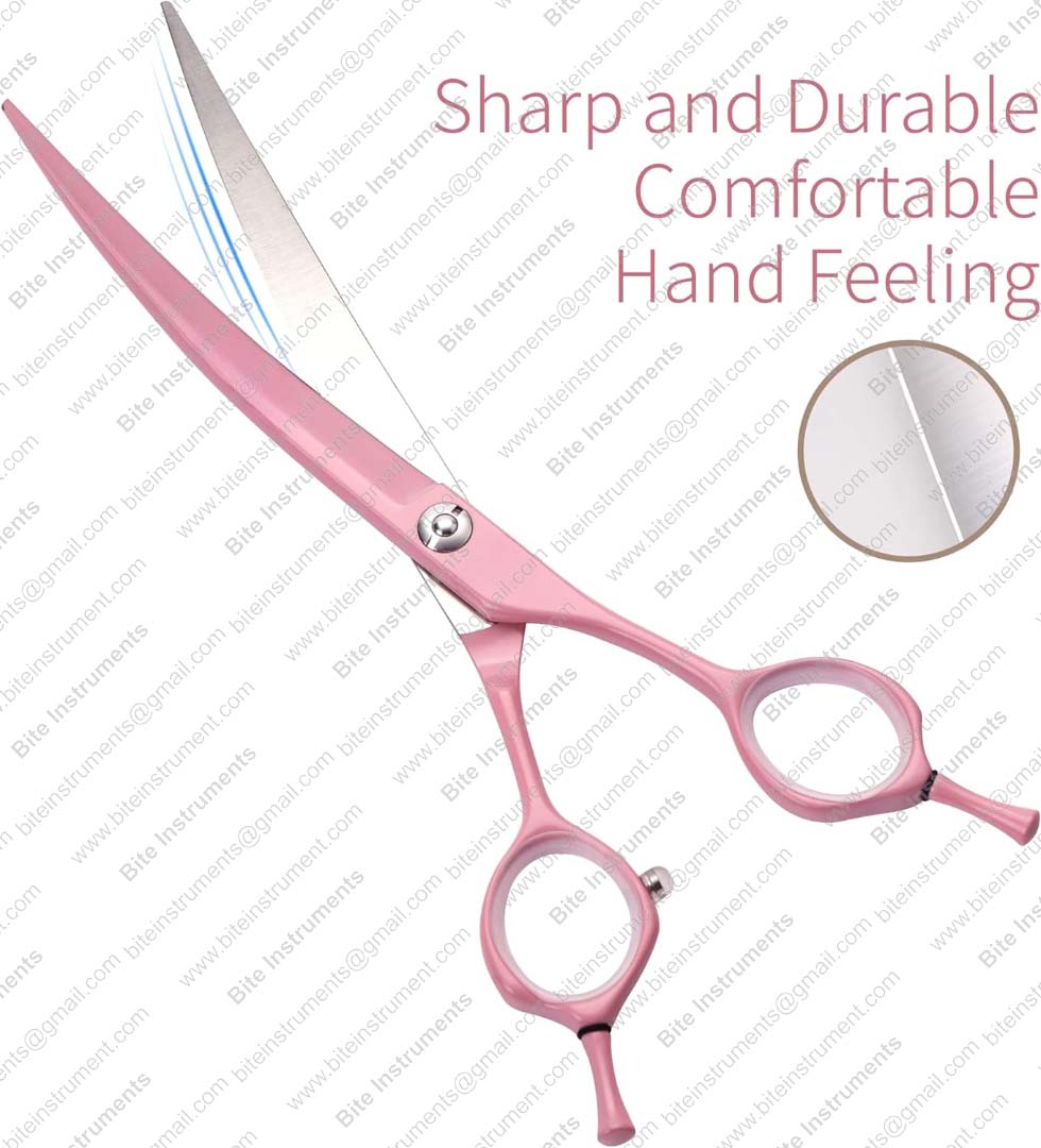 Professional Curved Dog Grooming Scissors – Pet Hair Cutting Shears | Bite Instruments