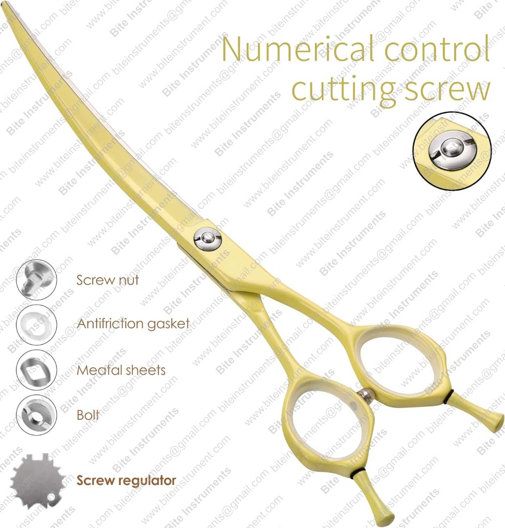 Safe Curved Pet Grooming Scissors for Dogs & Cats – Rounded Tip Shears | Bite Instruments