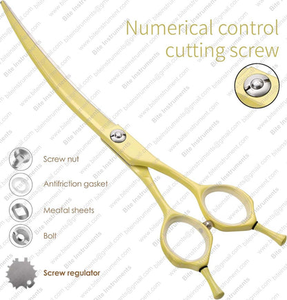 Safe Curved Pet Grooming Scissors for Dogs & Cats – Rounded Tip Shears | Bite Instruments