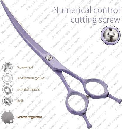 Premium Stainless Steel Curved Dog Grooming Scissors – Pet Shears | Bite Instruments