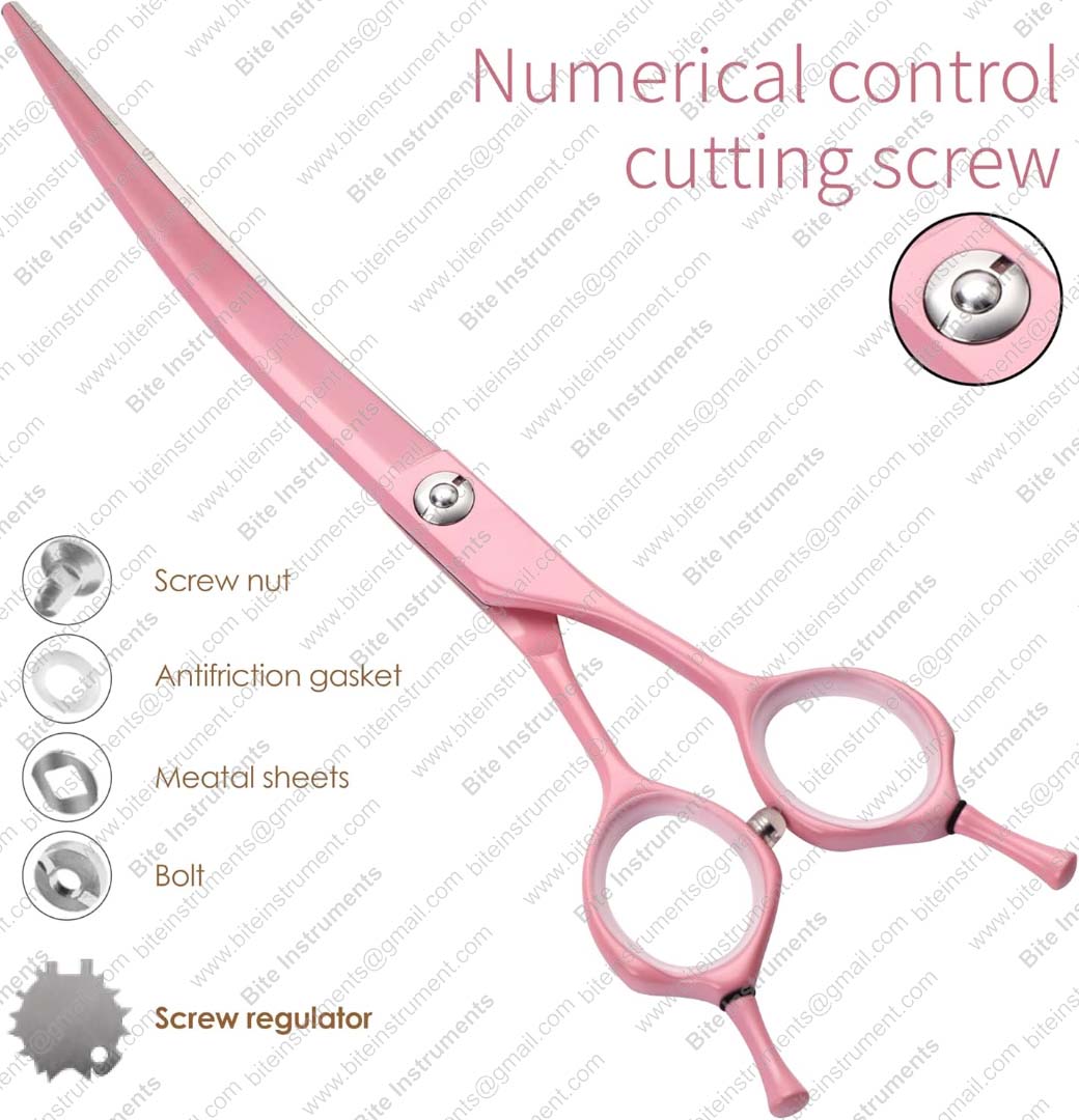 Professional Curved Dog Grooming Scissors – Pet Hair Cutting Shears | Bite Instruments