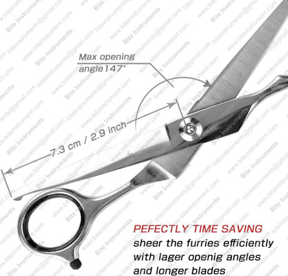 Curved Dog Grooming Scissors | Professional Pet Grooming Tools with Safe Rounded Tips – Bite Instruments