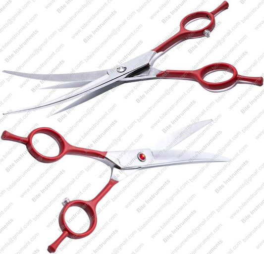 Curved Grooming Scissors for Dogs & Cats – Professional Pet Shears by Bite Instruments