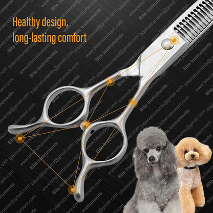 Curved Chunkers Dog Grooming Scissors – Professional Pet Hair Texturizing Shears