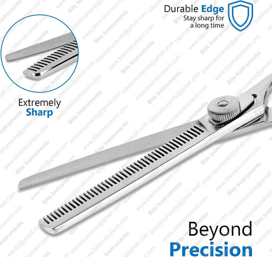 Curved Thinning Grooming Scissors for Dogs & Pets Professional Pet Hair Thinners | Bite Instruments