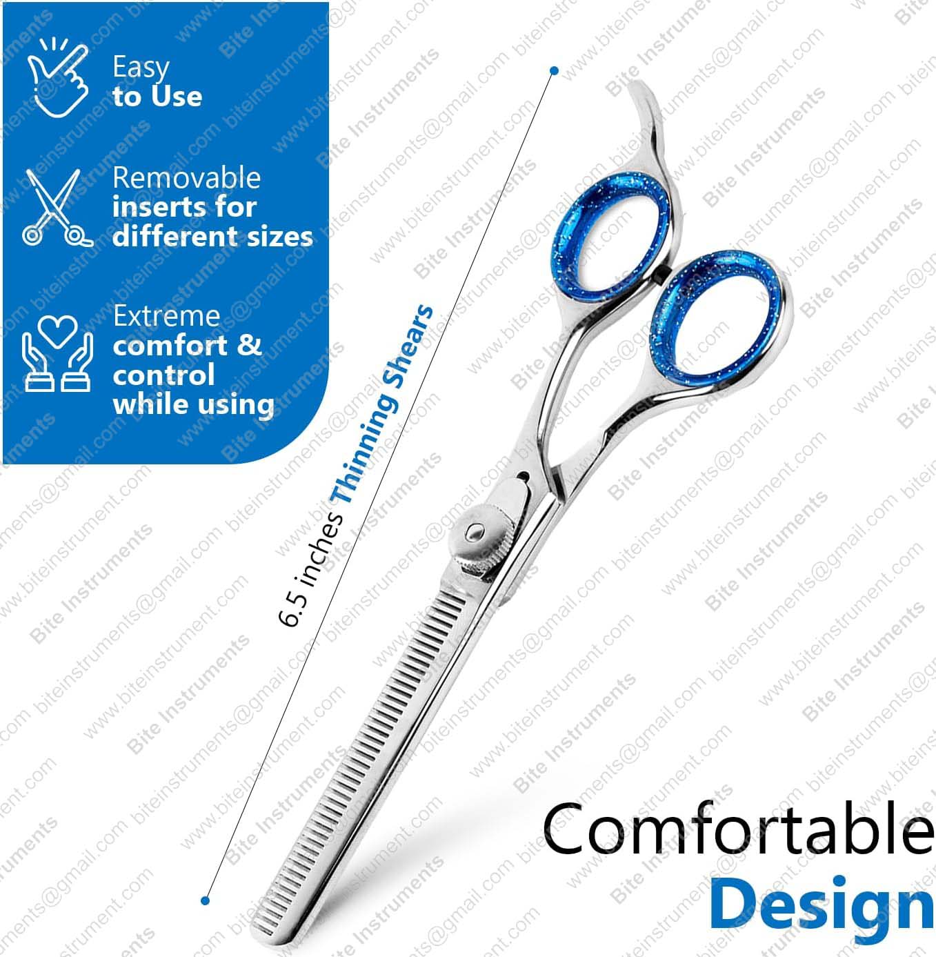 Curved Thinning Grooming Scissors for Dogs & Pets Professional Pet Hair Thinners | Bite Instruments