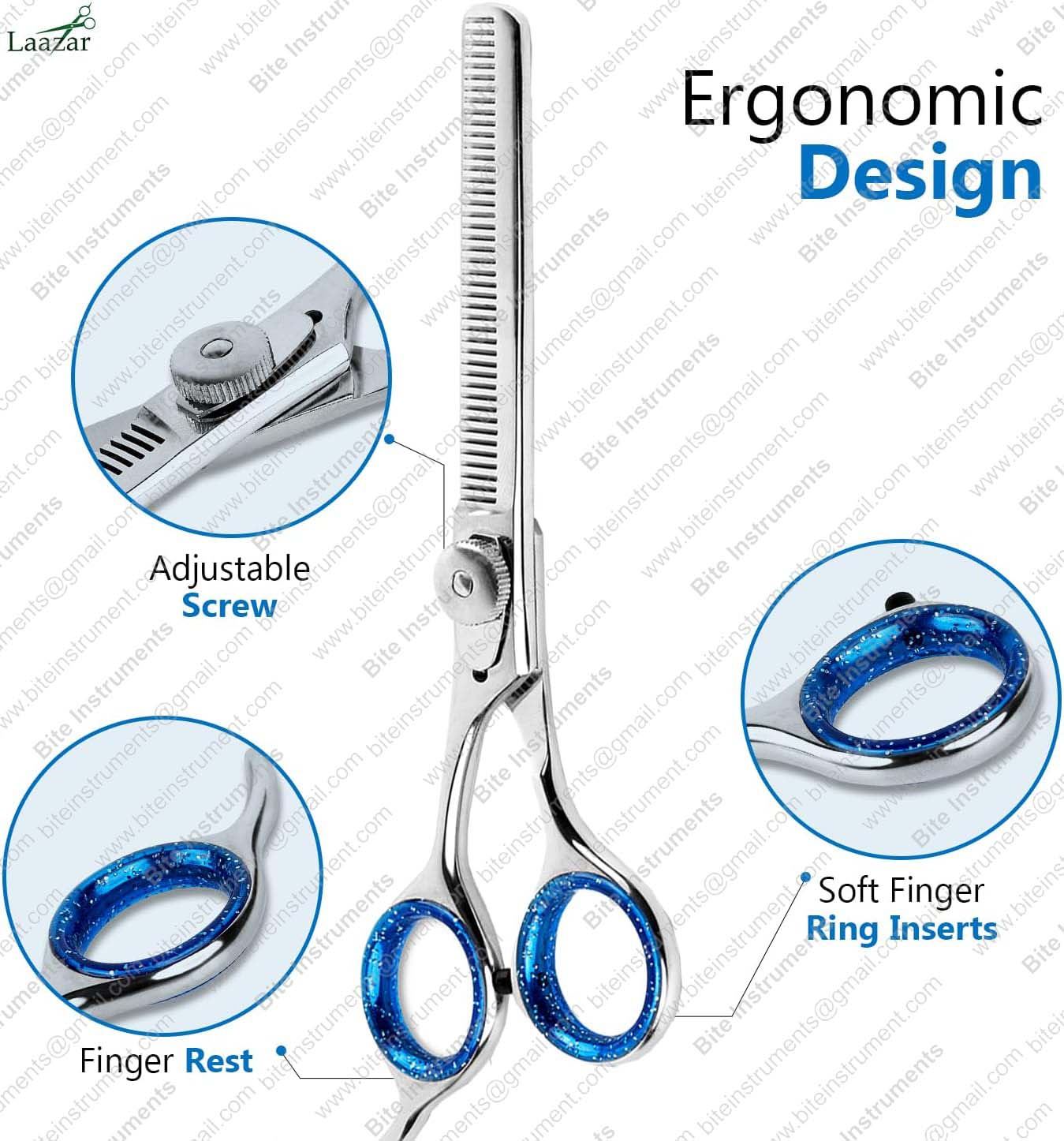 Curved Thinning Grooming Scissors for Dogs & Pets Professional Pet Hair Thinners | Bite Instruments