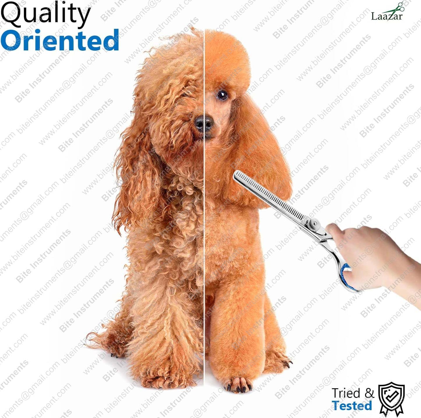 Curved Thinning Grooming Scissors for Dogs & Pets Professional Pet Hair Thinners | Bite Instruments