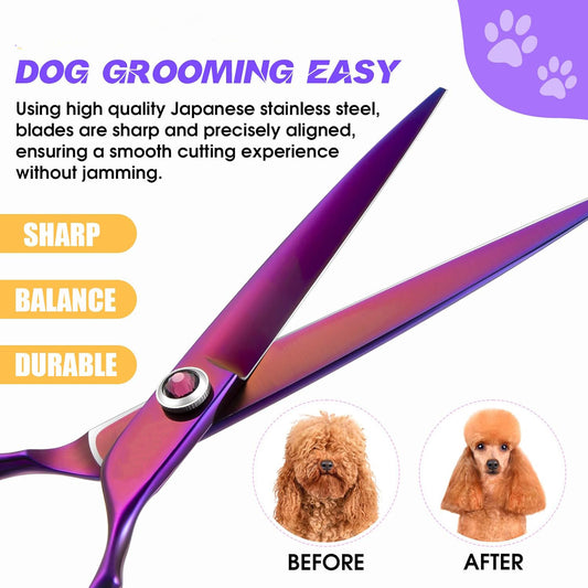 Premium Straight Shears  Right-Handed Professional Dog & Cat Grooming Scissors