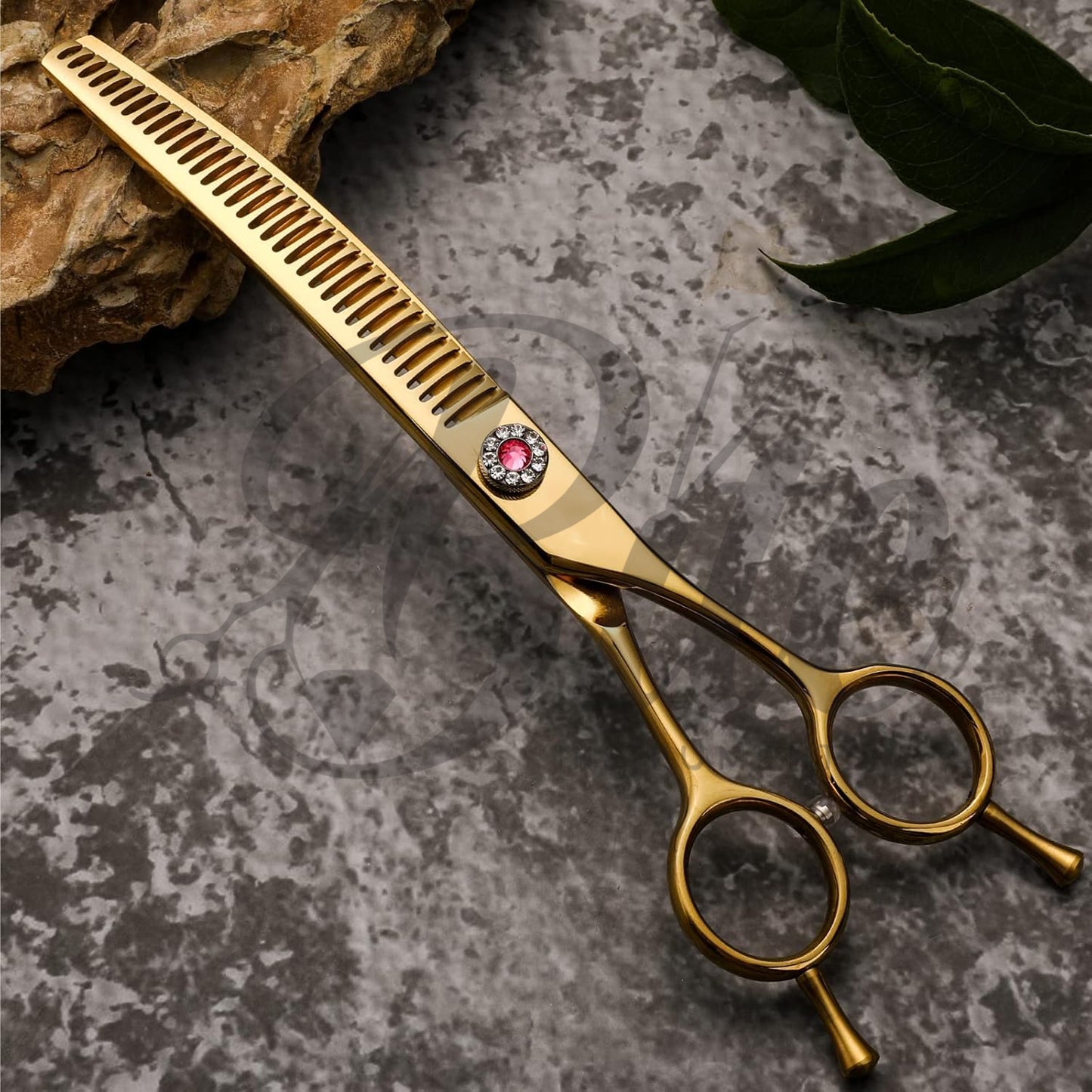 Professional Dog Grooming Scissors Pet Curved Chunker Shears 7.0''Sharp Blades 440C Steel Thinning Scissors