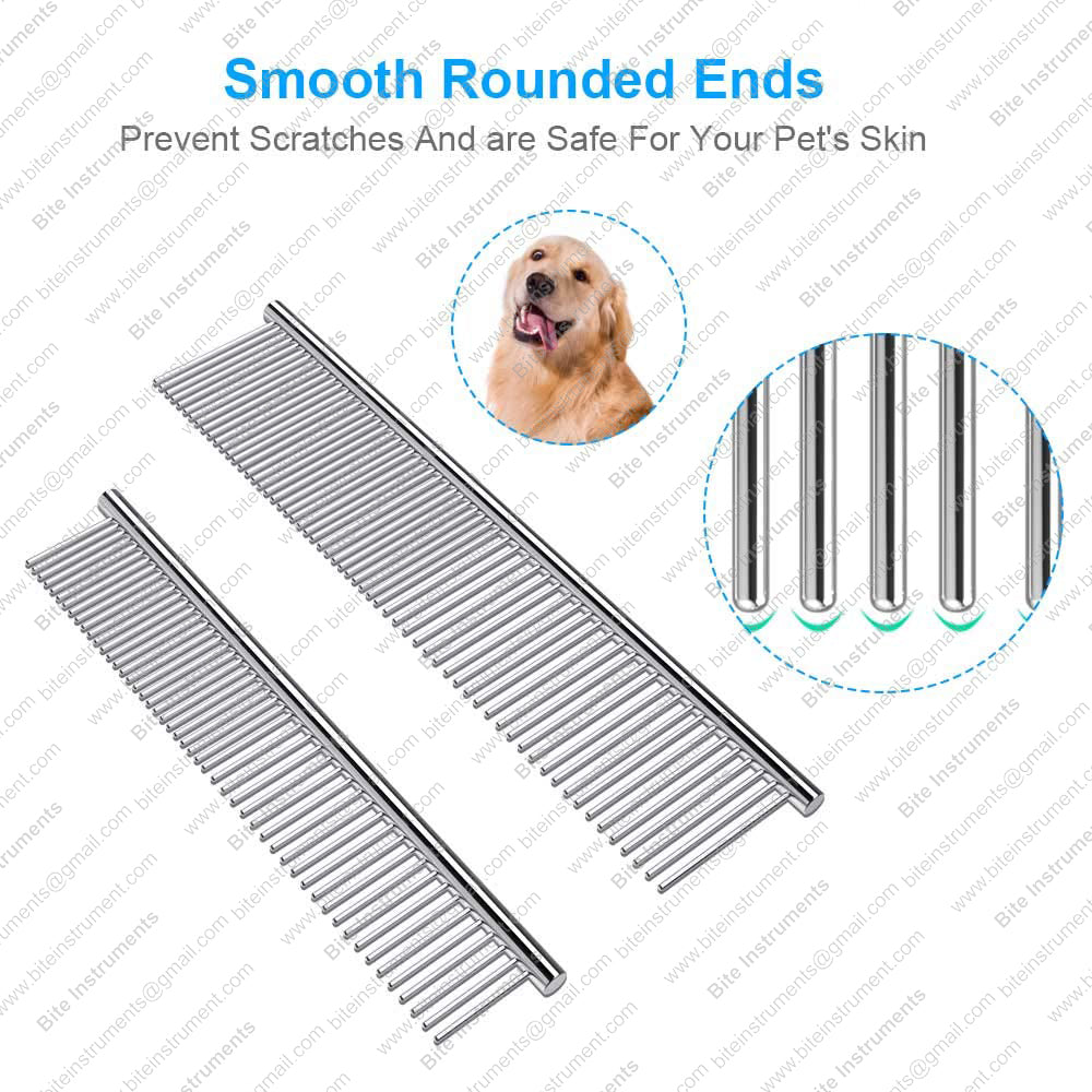Professional Dog Grooming Comb – Stainless Steel Pet Comb for Dogs & Cats