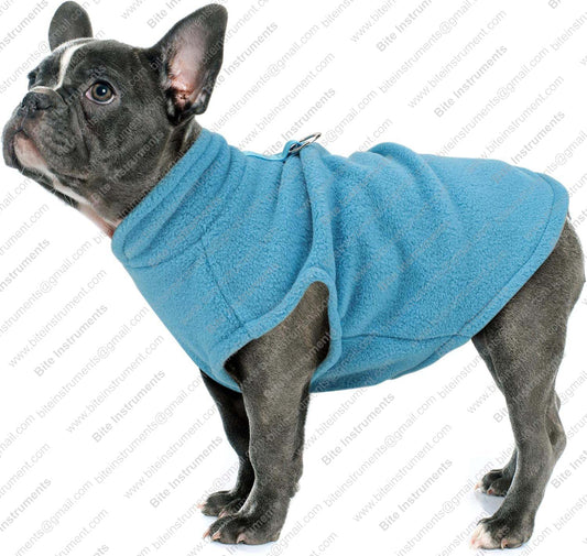 Dog Fleece Jacket – Warm Winter Pet Coat with Leash Ring for Small & Medium Dogs