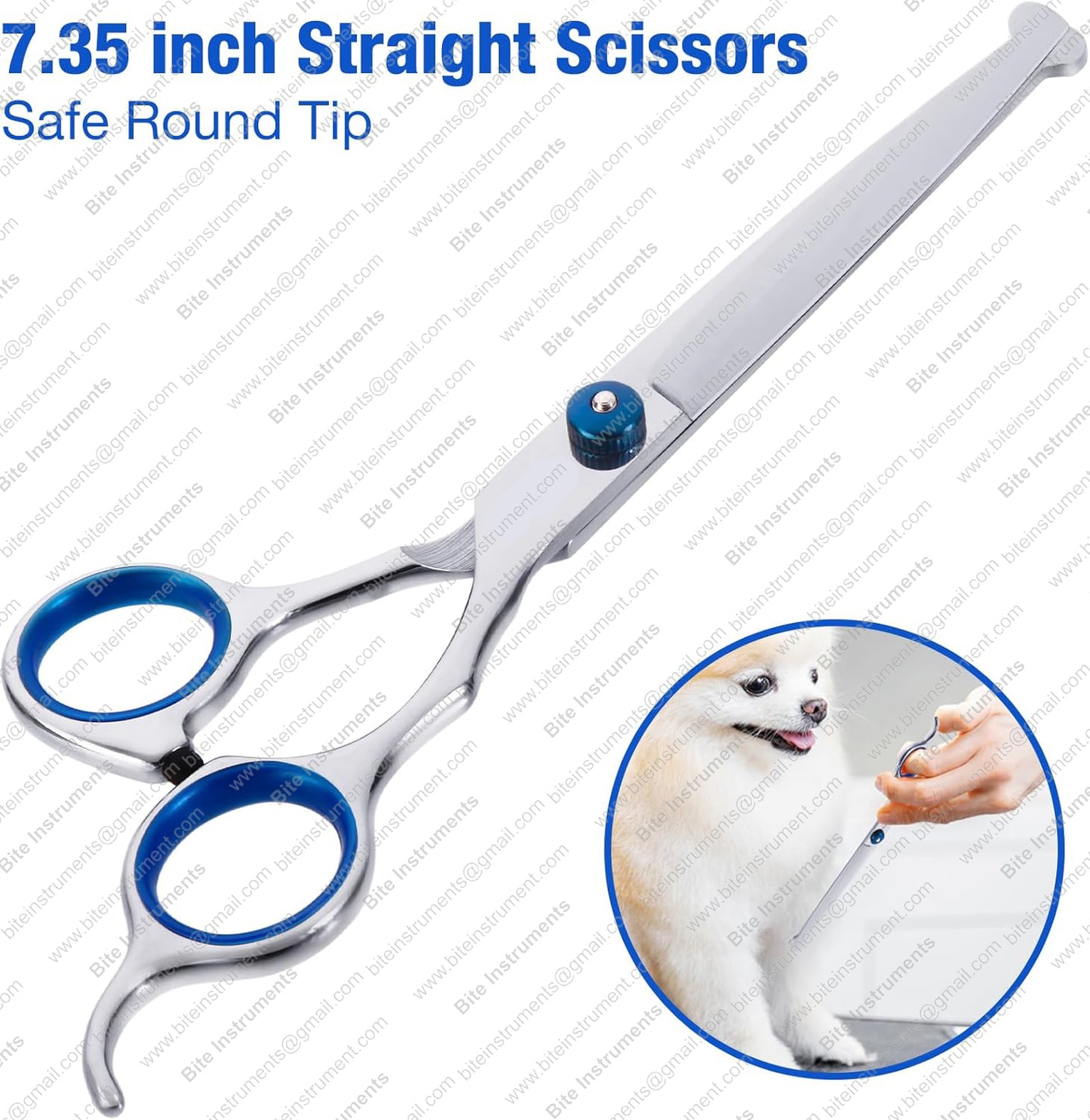 Professional Pet Grooming Scissors Kit – Dog & Cat Hair Cutting Shears with Comb | Bite Instruments