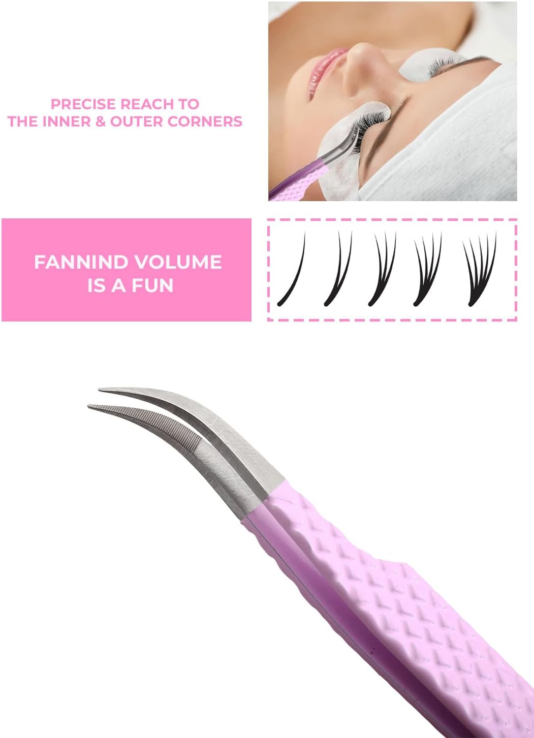 Bite Instruments Professional 4-Piece Purple Eyelash Tweezer Set | Textured Grip Lash Tools