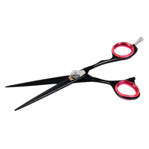 Professional Black Razor Blade Hair Cutting Scissors - 6 Inch