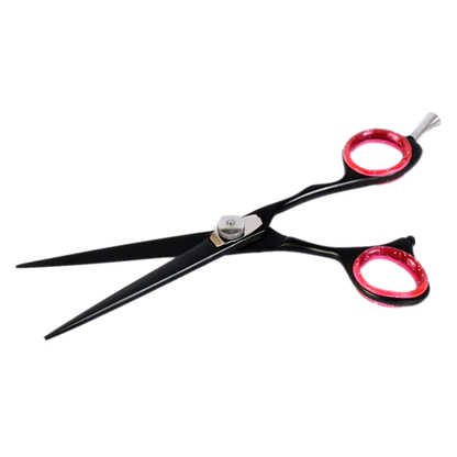Professional Black Razor Blade Hair Cutting Scissors - 6 Inch