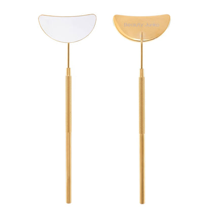 Bite Instruments Eyelash Mirror for, Large Half Moon Stainless Steel Eyelash Mirror