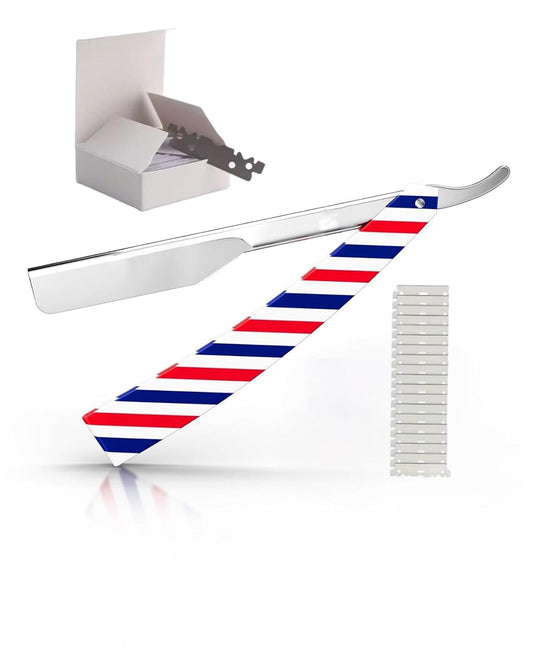 Professional Men's Straight Shaving Razors kit With 10 Replaceable Blades
