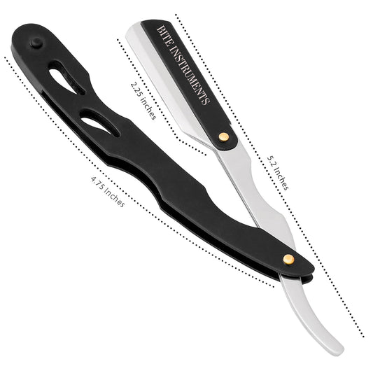 Professional Men's Straight Shaving Razors kit With 10 Replaceable Blades