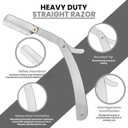 Professional Straight Razor for Men – Barber Straight Edge Razor with 100 Blades