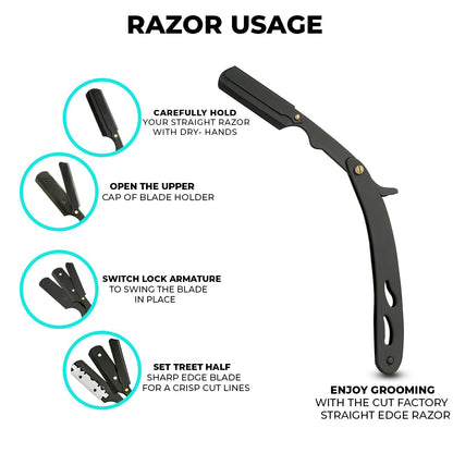 Bite Instruments Professional Straight Razor for Men – Barber Straight Edge Razor