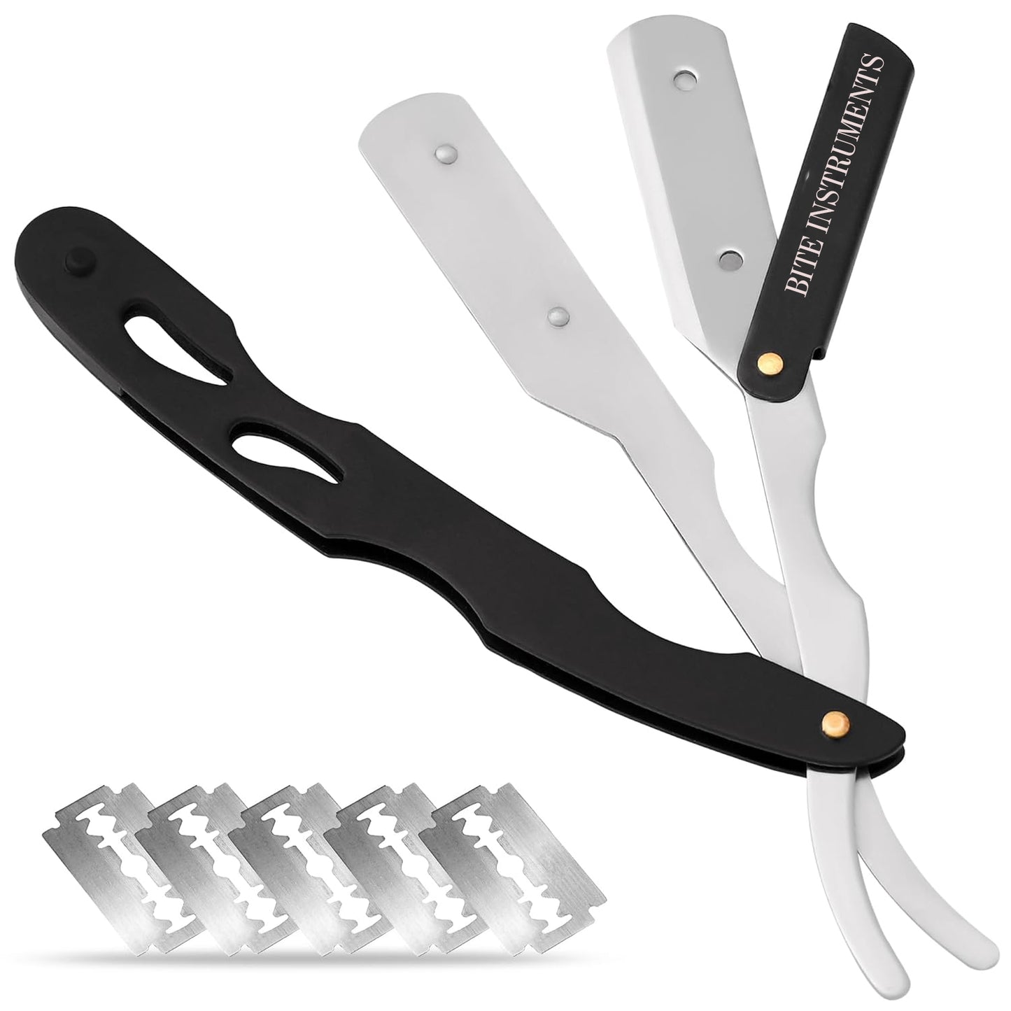 Professional Men's Straight Shaving Razors kit With 10 Replaceable Blades
