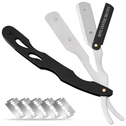 Professional Men's Straight Shaving Razors kit With 10 Replaceable Blades