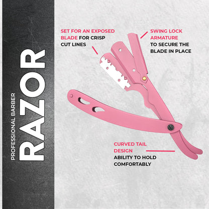 Professional Straight Razor for Men, Barber Straight Edge Razor Safety