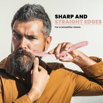 Professional Straight Razor for Men – Barber Straight Edge Razor with 100 Blades