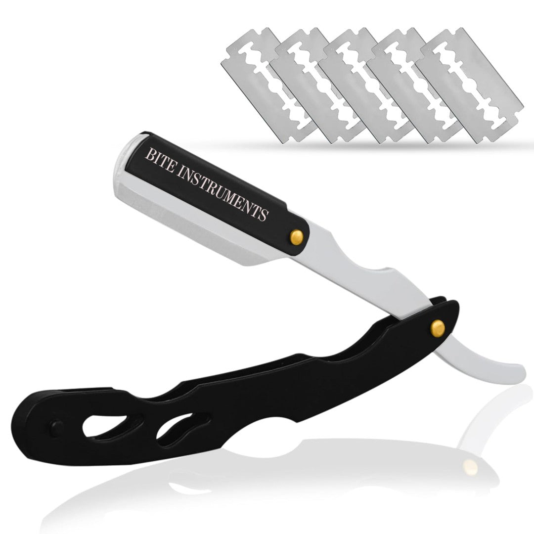 Professional Men's Straight Shaving Razors kit With 10 Replaceable Blades