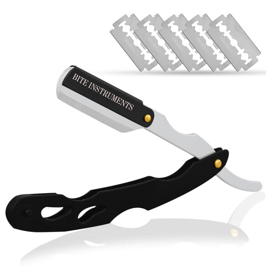 Professional Men's Straight Shaving Razors kit With 10 Replaceable Blades