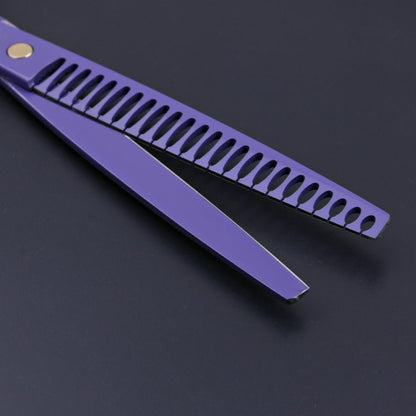 Purple Dragon Professional 8.0-inch Dog Grooming Scissors Set - Straight, Curved & Chunker Shears