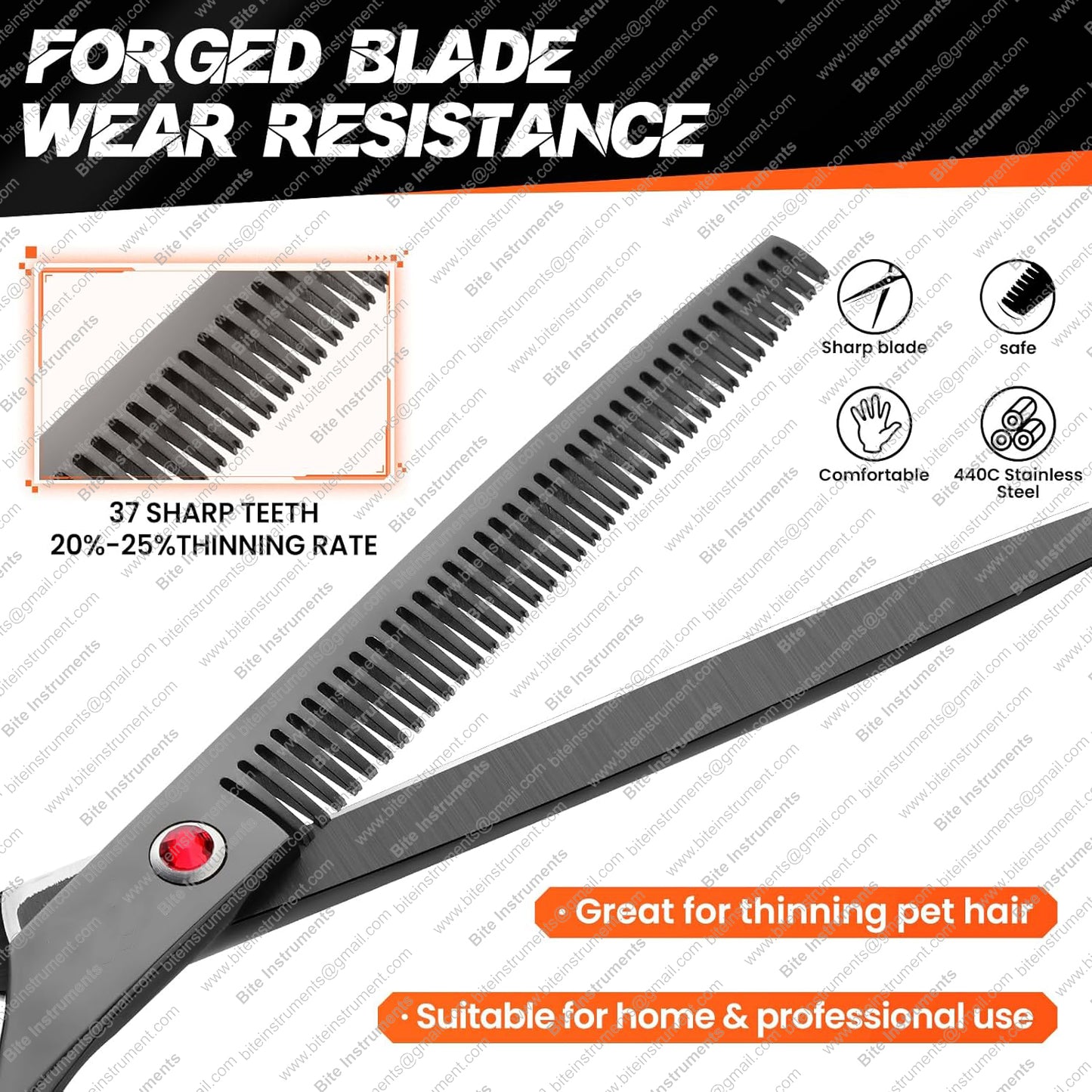 Bite Instruments 37 Teeth Dog Grooming Thinning Shears – Japanese Steel