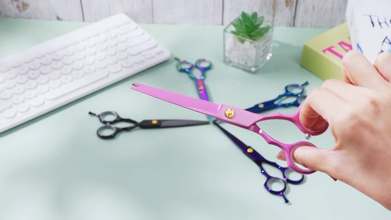 Rainbow Tie-Dye Hair Shears – Stainless Steel with Anti-Rust Coating