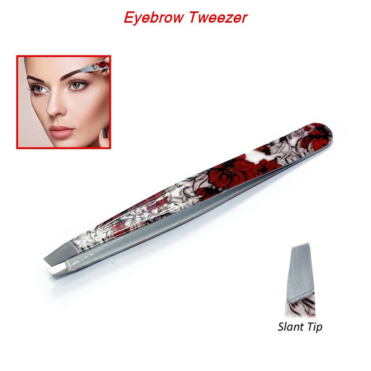 Stylish Set of Professional Slanted Tip Eyebrow Tweezers